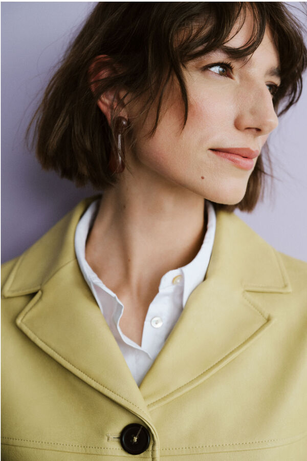 Cortefiel Pendientes l&aacute;grima resina Granate