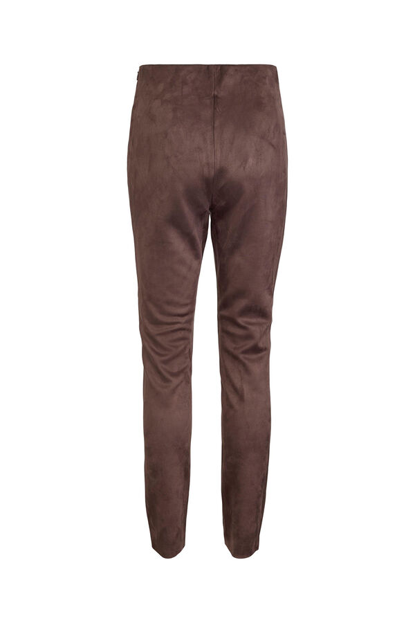 Cortefiel Pantalón legging de ante sintético Dark brown