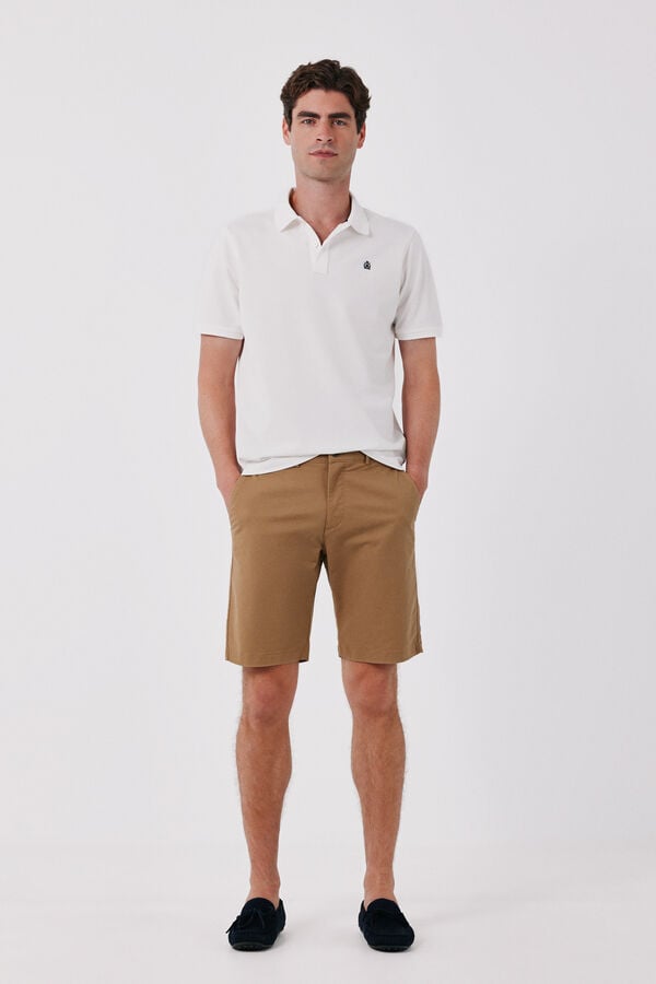 Cortefiel Basic regular Bermuda shorts Camel