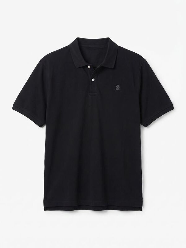 Cortefiel Piqu&eacute; basic polo shirt Black