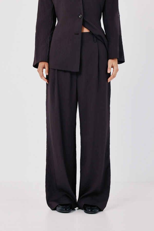 Cortefiel Women's tailored trousers Dark brown