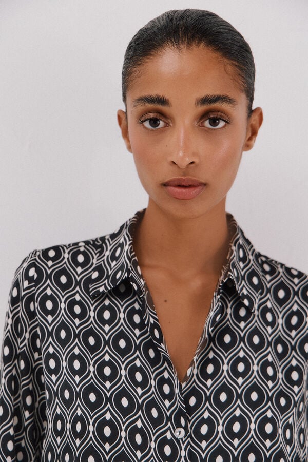 Cortefiel Satin-finish shirt Multicolour