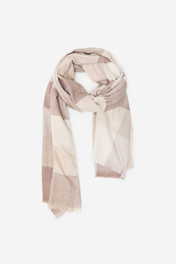 Cortefiel multicoloured gingham scarf Printed brown