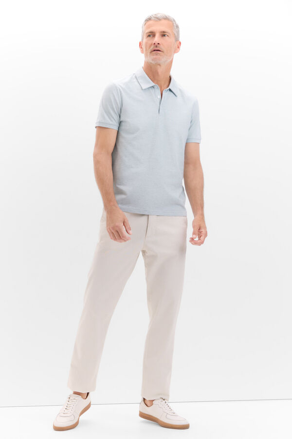 Cortefiel Tencel cotton polo shirt Kaki