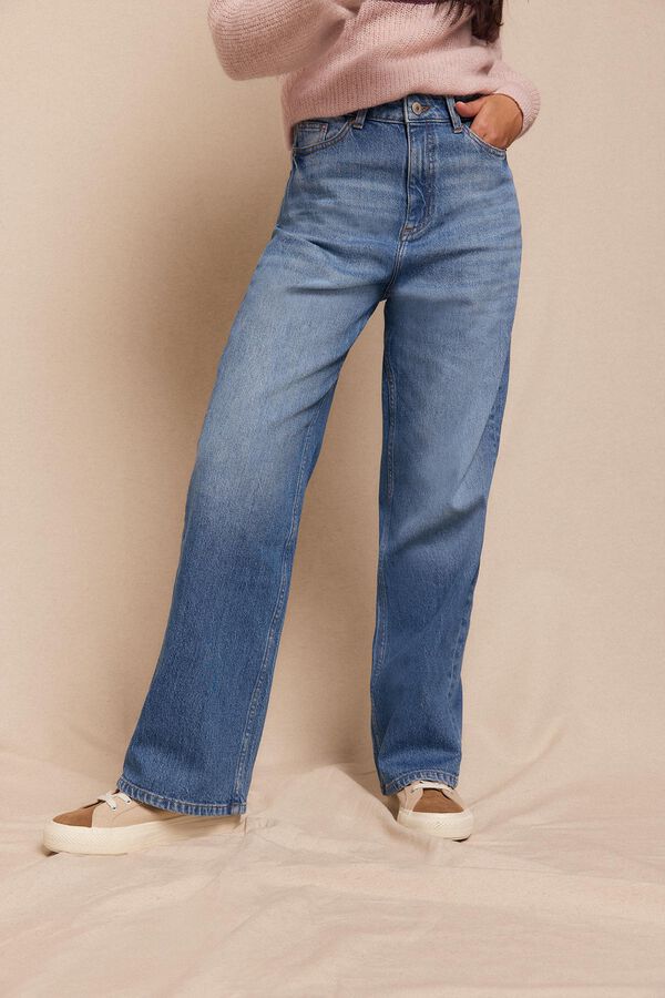 Slowlove  novos jeans retos Azul