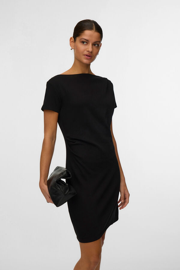 Vero Moda Vestido curto de manga curta Preto
