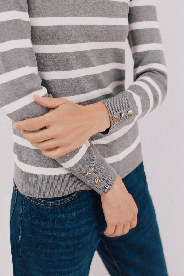 Cortefiel Short-sleeved jumper Grey