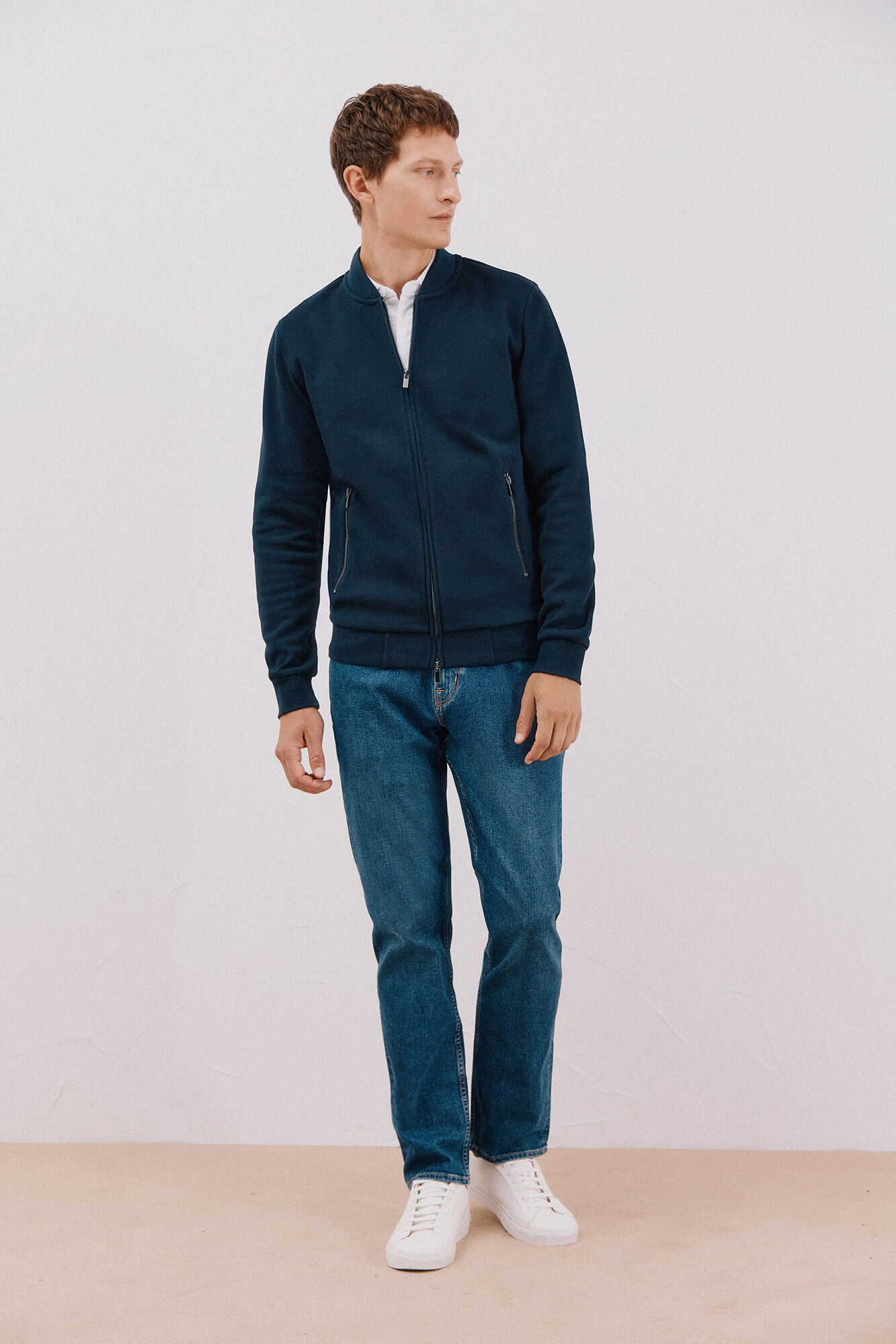 Cortefiel Bomber collar cardigan