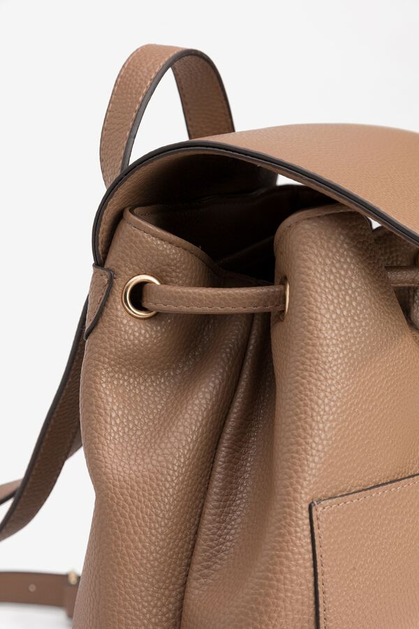 Vilanova Mochila Bucket de efeito pele Castanho