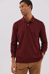 Cortefiel Essential long-sleeved polo shirt Maroon
