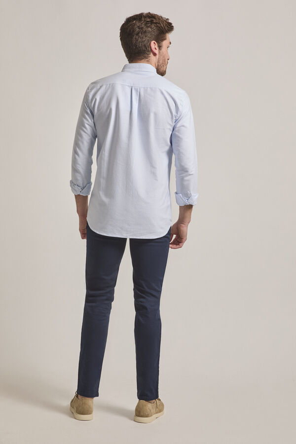 Street Monkey Camisa oxford riscas Azul