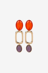 Cortefiel Drop earrings with stones Gold