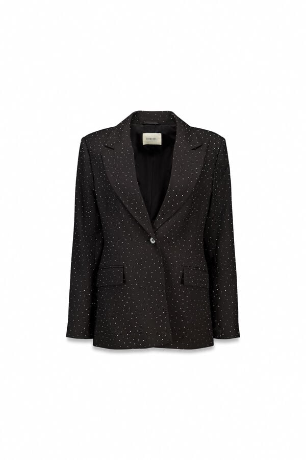 Slowlove Blazer ajustado com strass. Preto