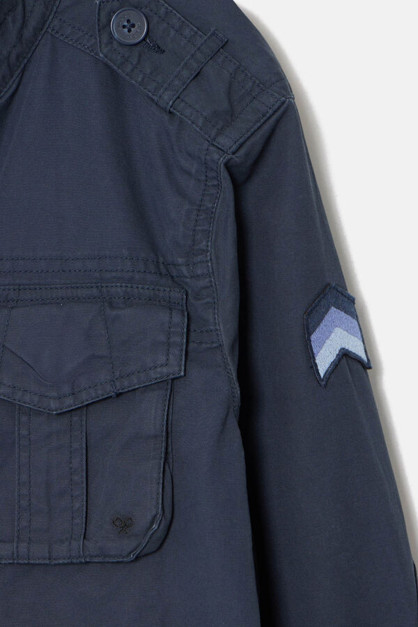 Silbon Jaqueta militar tingida para roupa Azul