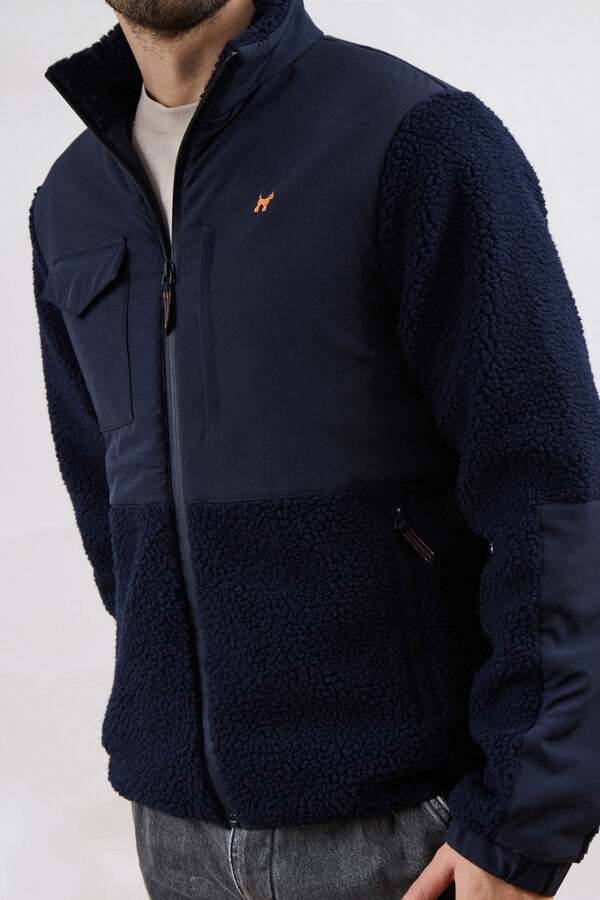 Williot Blusão híbrida de borrego Azul