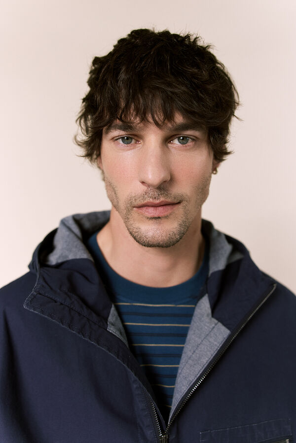 OOTO Short hooded parka Blue