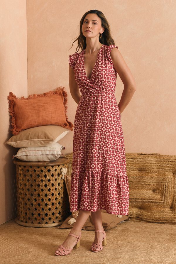 Pol&iacute;n Et Moi Vestido camiseiro Alina Vermelho