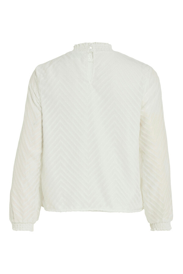 Vila Blusa de manga comprida com gola alta Branco