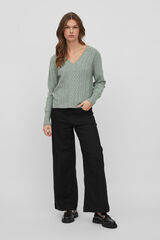 Vila Cable knit jumper Green