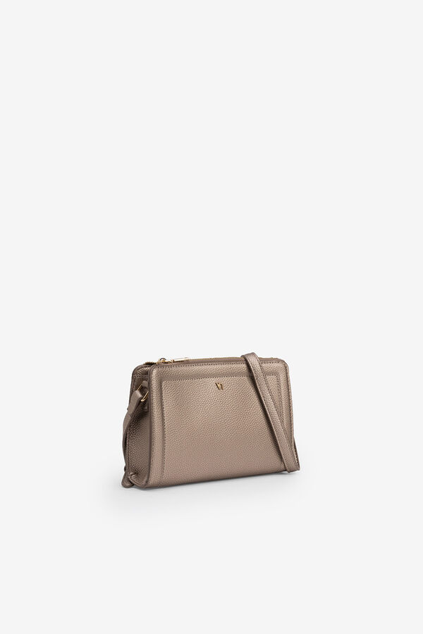 Vilanova Bolsa bandolera efecto cuero metalizado Beige