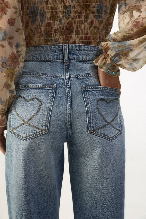 Slowlove Jeans abertura bajo Blue