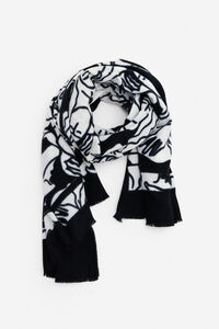 Cortefiel Scarf with two-tone sides Black