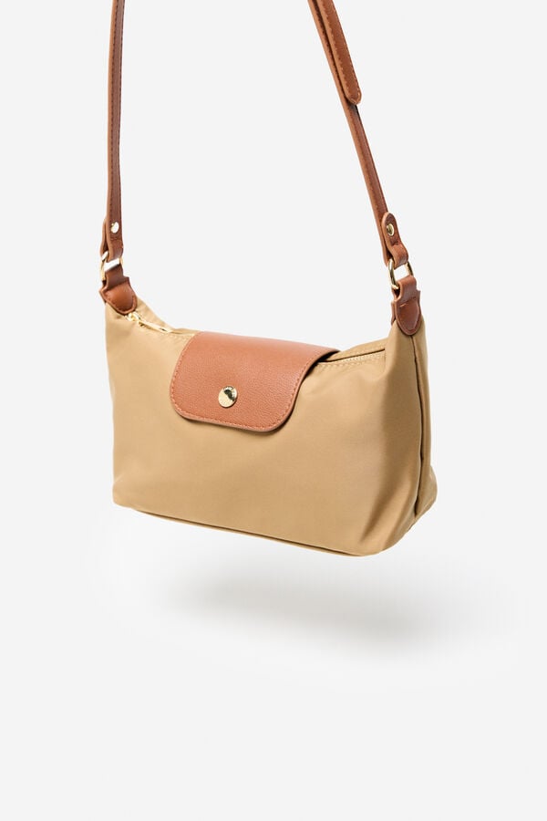 Cortefiel Nylon shoulder bag Nude