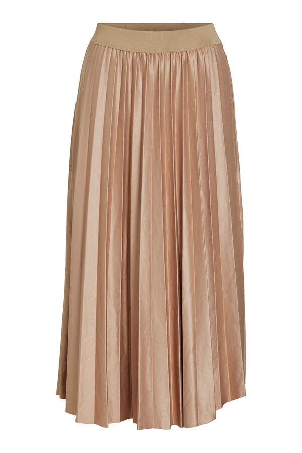 Vila Saia midi plissada Castanho
