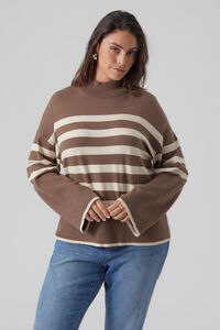 Cortefiel Plus size high neck knit jumper Brown
