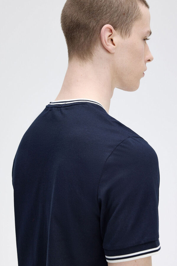 Fred Perry Camiseta de hombre de manga corta Azul oscuro