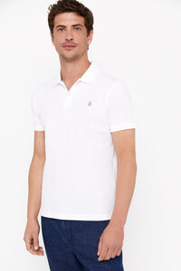 Cortefiel Essential slim polo shirt White