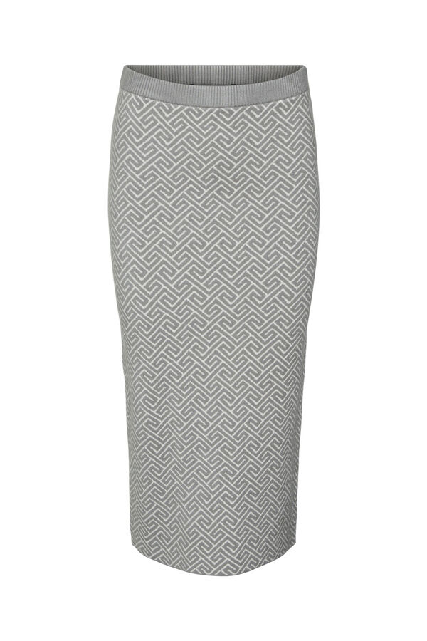 Vero Moda Saia midi de malha  Cinzento