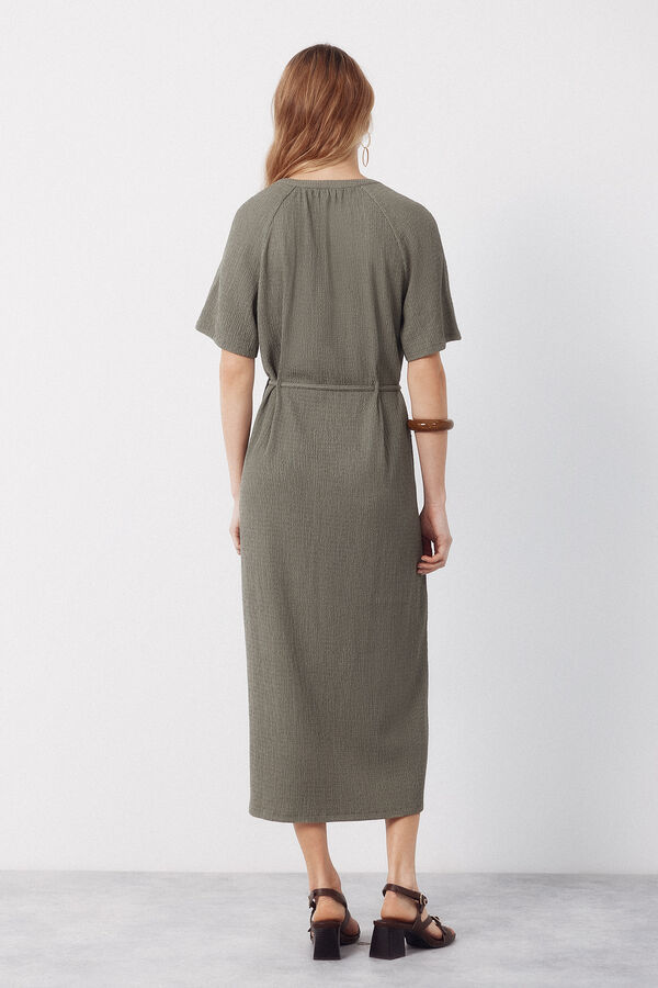 Cortefiel Structured belt dress Kaki