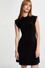 Morgan Vestido malha curto evasé Preto