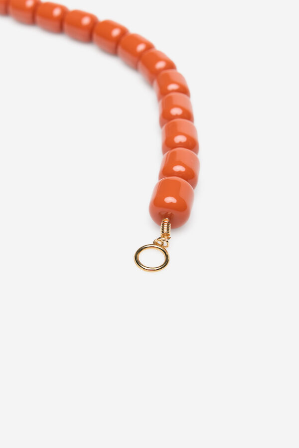Cortefiel Colored resin necklace Orange
