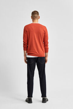Cortefiel Classic organic cotton jumper Red