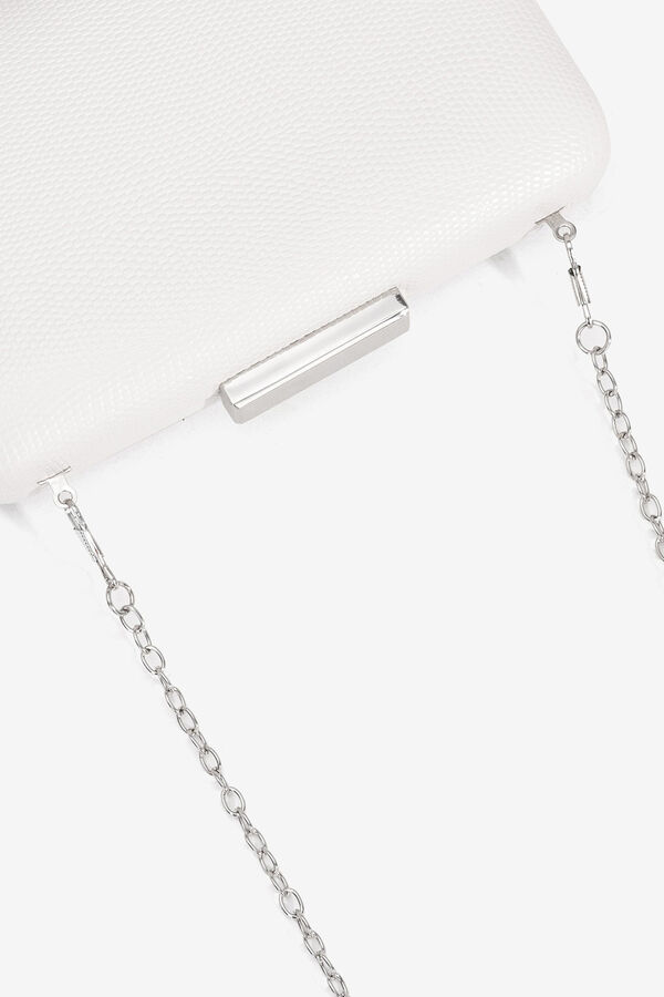 Vilanova Clutch retangular com efeito pele Ecru