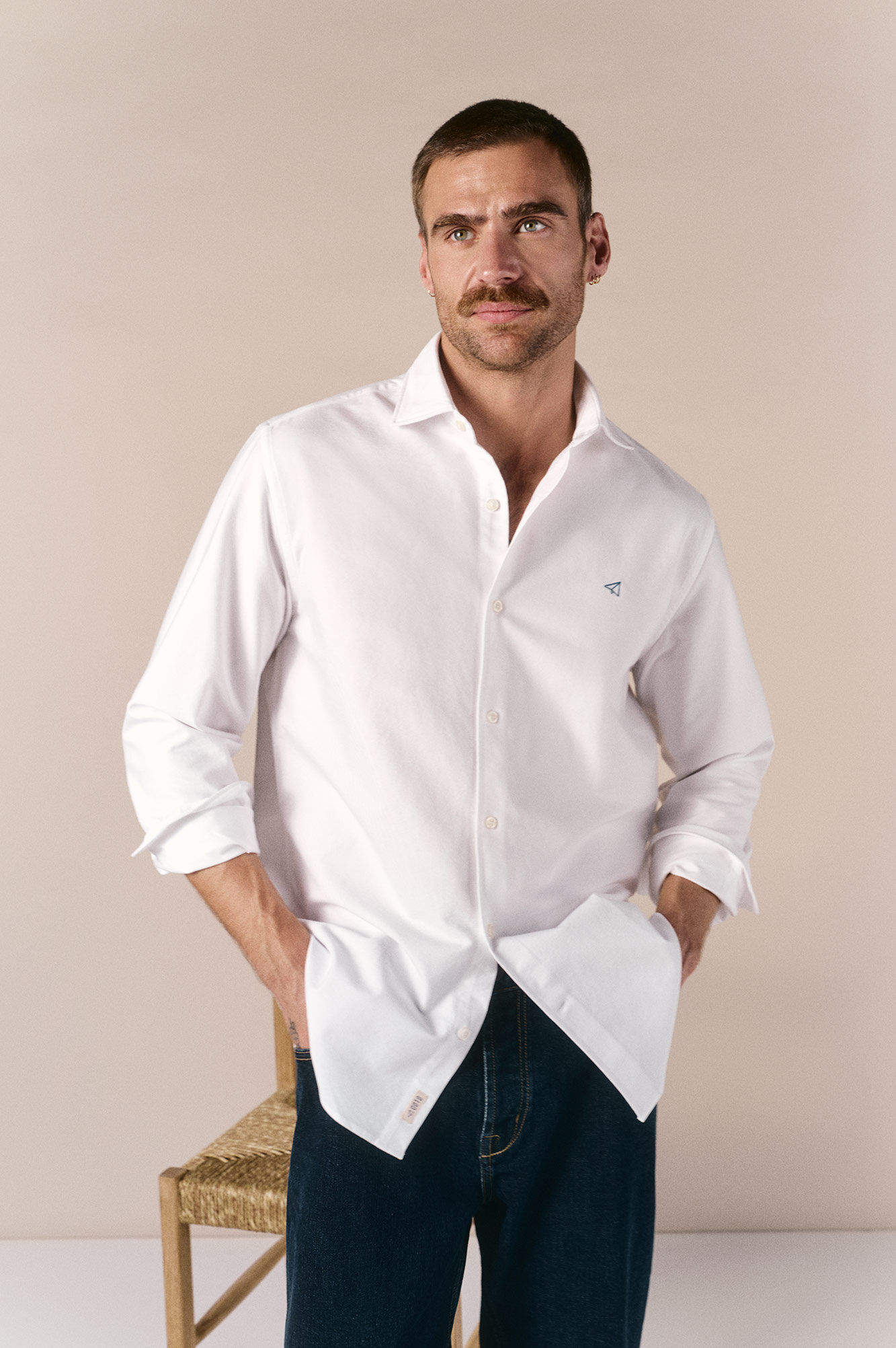 OOTO Camisa liso manga comprida