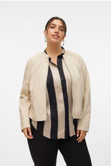 Vero Moda Curve Jaqueta plus size com efeito pele Cinzento