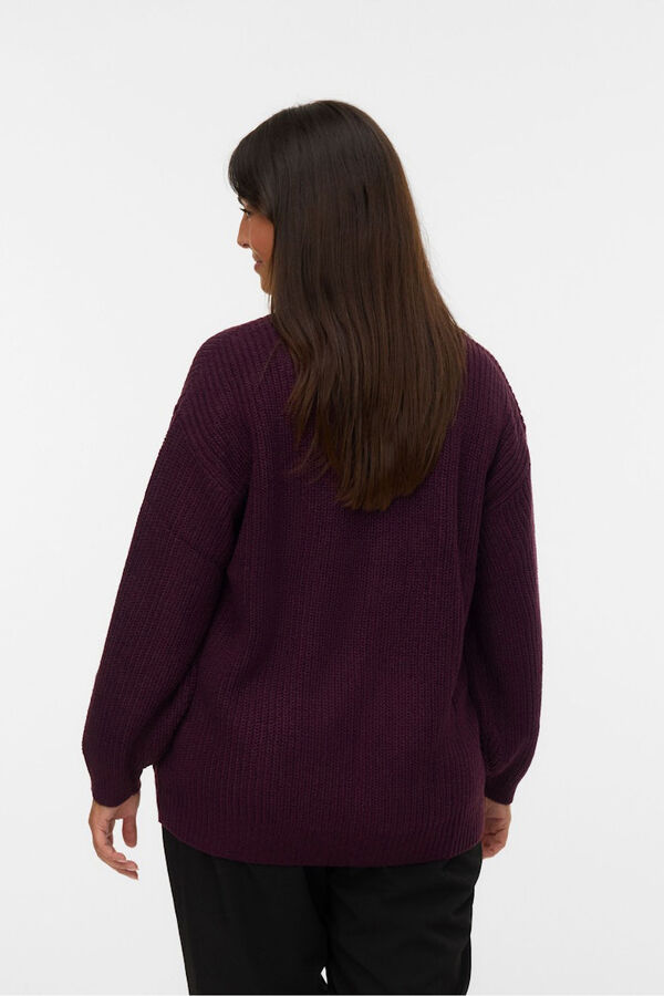Vero Moda Curve Cárdigan de punto frío talla grande Morado