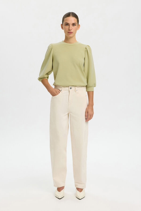 Selected Top manga bufante Verde