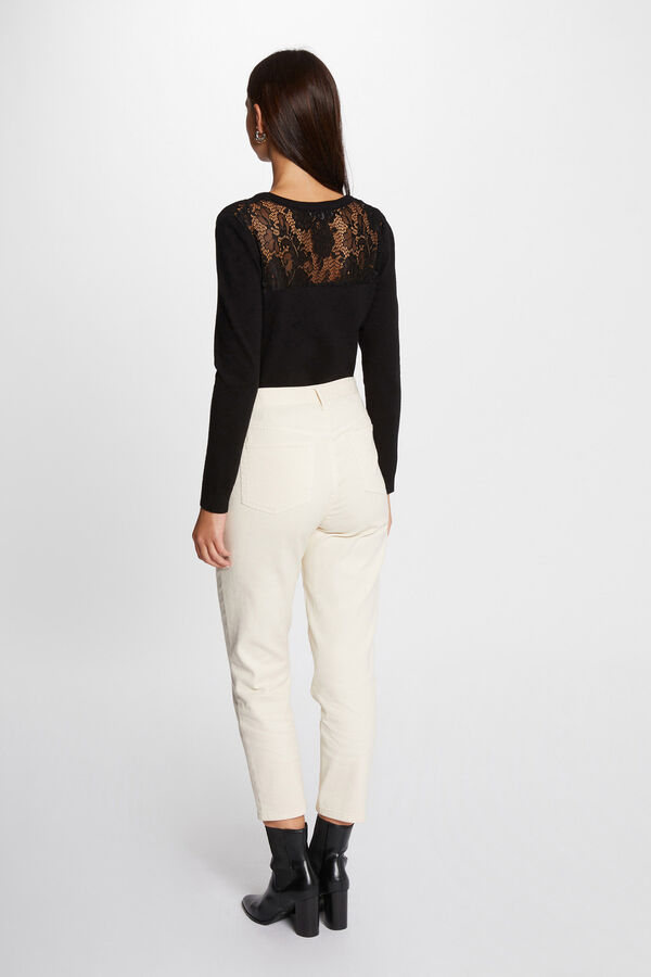 Cortefiel V- neckline and lace jersey Black