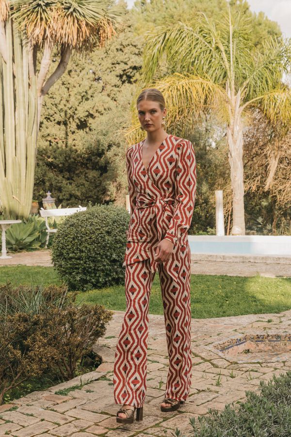 Cherubina Normanda trousers Printed orange