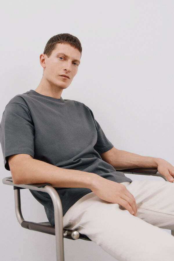 Cortefiel Basic T-shirt Grey