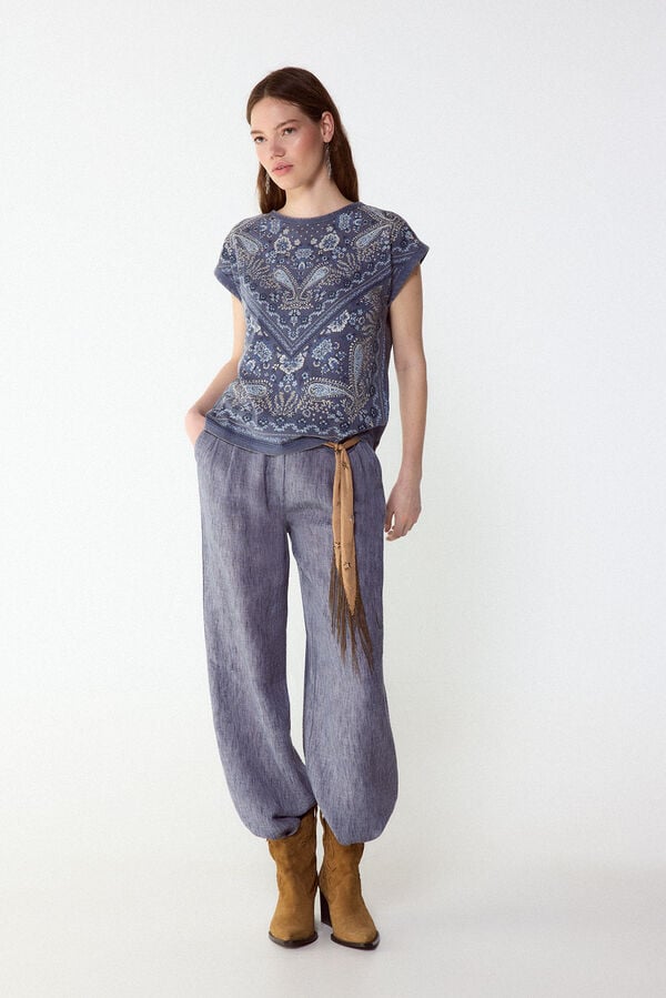 Slowlove Pantal&oacute;n flu&iacute;do &iacute;ndigo Blue