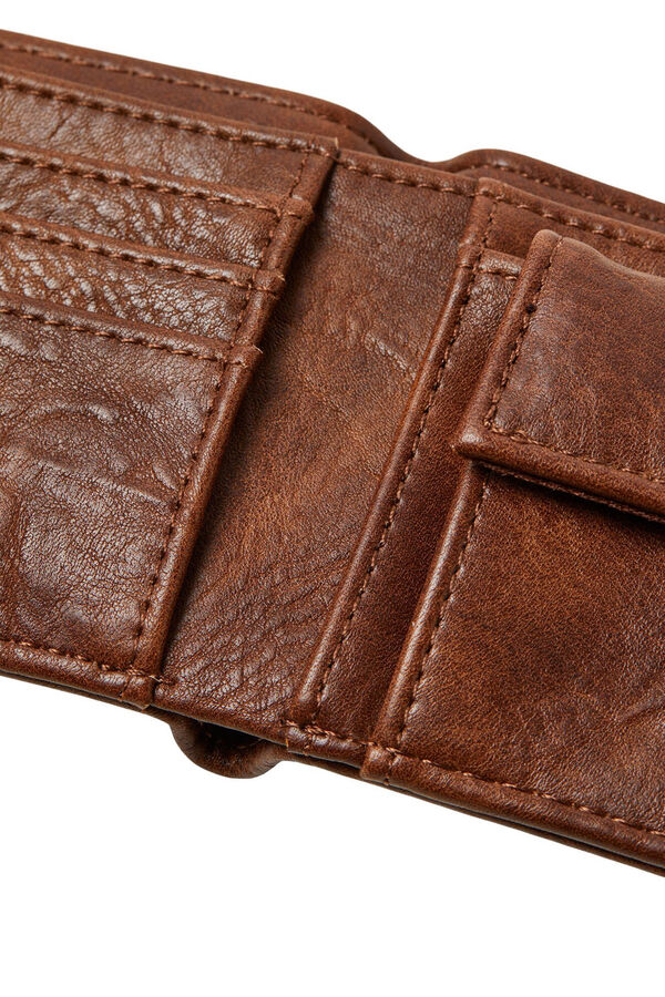 Cortefiel Faux leather card holder Nude
