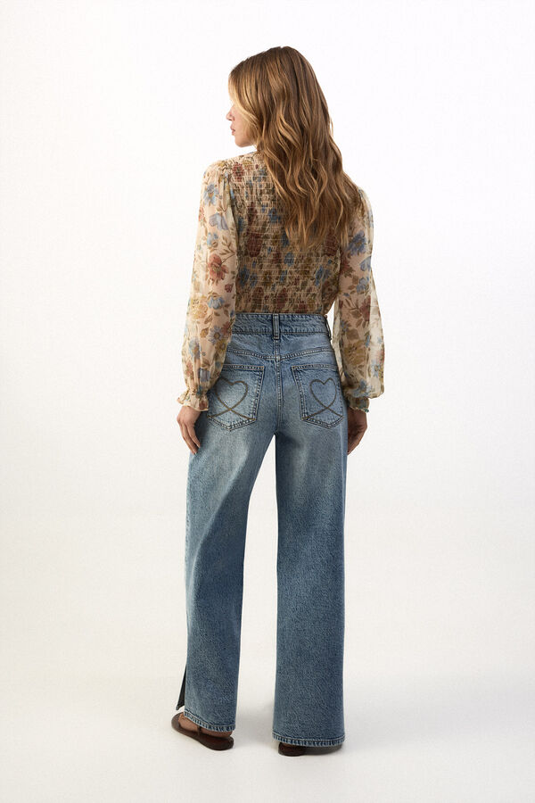 Slowlove Jeans abertura bajo Blue