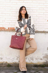 The Code Shopper Arizona piel burdeos Vino