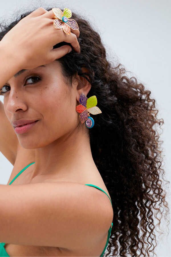 Lola Casademunt Pendientes orquídea Multicolor