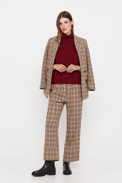Cortefiel Cropped leg trousers with turn-ups. Multicolour